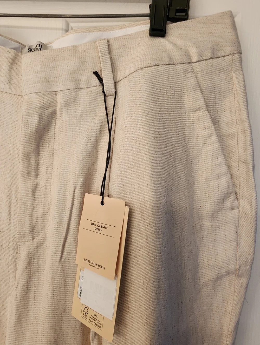 SCOTCH & SODA Amsterdam Summer Edition Viscose Blend In Heather Cream Size 34/28